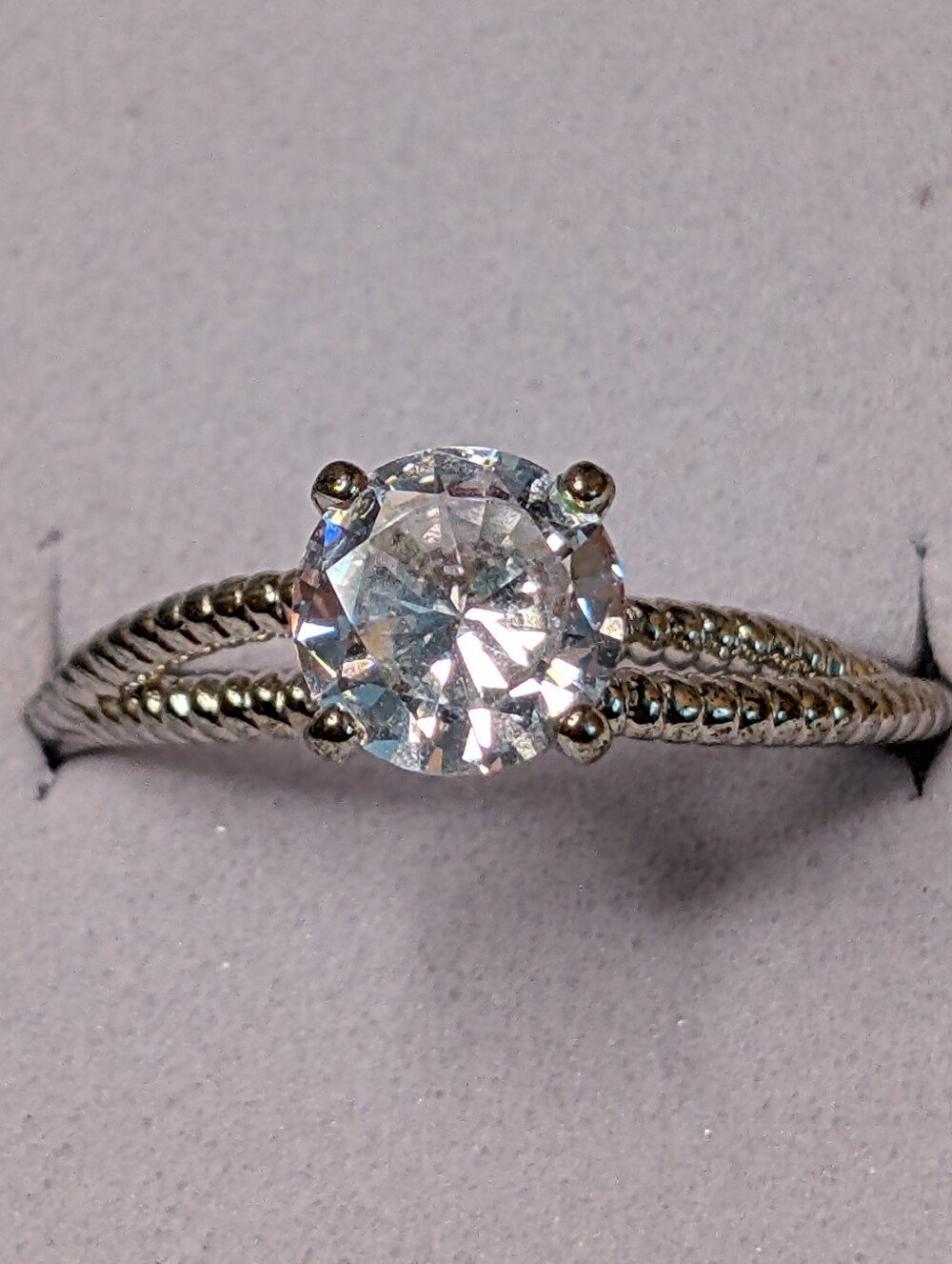 3 for $25 Fragrant Jewels Size 7.5 Ring Clear Stone Split Shank NWOT